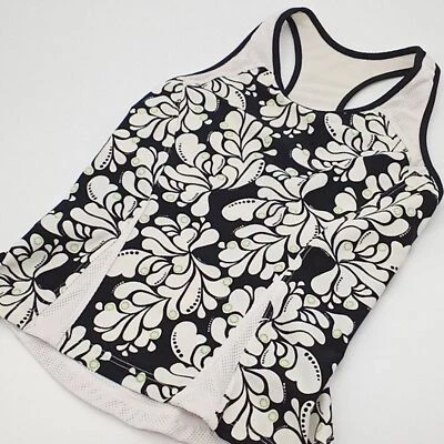 Camiseta sin mangas Athleta para mujer pequeña cachemira espalda deportiva activa negra blanca S Foto 1 de 4