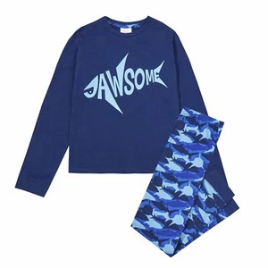 Boys Long Pyjamas Kids Childrens Cotton Jersey Sleep Pyjama Set Nightwear PJs - Picture 1 of 14