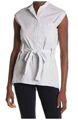 Nuevo con etiquetas Burberry Corbata Cintura Algodón Rayas, Azul Pálido, EE. UU. 6, Precio de venta sugerido por el fabricante $680 Foto 1 de 4