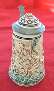 Set of six S. P. Gerz Steins, 0.3L Village Scene, 1493D - Bild 1 von 8