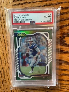 2022 Panini Absolute Josh Allen Green Spectrum 12/25 Card #25 Graded PSA 8 NM/MT - Bild 1 von 2