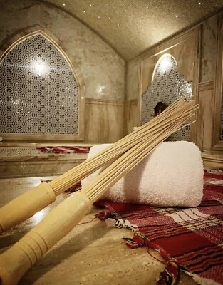 2 Bamboo Massage Sticks Sauna Whisk Banya Venik Relaxing Massage Spa Broom 56 Cm - Image 1 of 4
