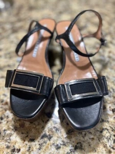 Fratelli Rossetti Wedge Leather and Wood Sandals New without box Size 38 1/2 - Picture 1 of 5