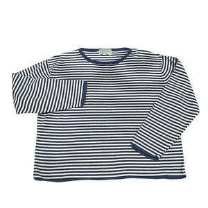 Nomadic Traders Blue White Striped Sweater Size Large Crewneck - Picture 1 of 6