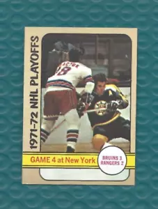 Tarjeta de hockey 1972 Topps #5 Boston Bruins New York Rangers Juego 4 EX+ - Imagen 1 de 2