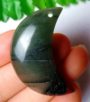 40x20x7mm Natural Rojo y Gris África Piedra de Sangre Reiki Luna Colgante Cuentas EA87639 Foto 1 de 3