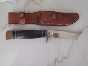 Ralph Bone Model G414 Custom Small Game Knife 5” Blade Rosewood/Johnson Sheath - Picture 1 of 11