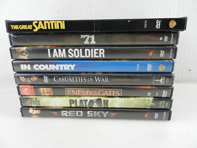 War Action Drama DVDs 8 Discs '71 In Country Platoon Red Sky Willis Duvall T85A1 - Image 1 of 4