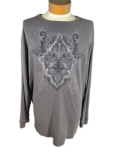 Y2K Affliction Style Long Sleeve Thermal Shirt - Picture 1 of 3