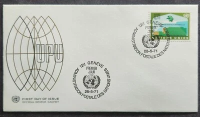 United Nations - Geneva - Scott 18 - UPU - 1971 - First Day Cover - Image 1 of 2