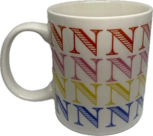 Ashland Buchstabe N Monogramm Keramik Kaffeebecher Tasse 12 fl oz rot rosa gelb blau - Bild 1 von 10