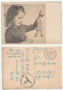 82473 - Chica con Hampelmann - Foto real - Postal de campo, usada 18.12.1944 - Imagen 1 de 1
