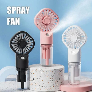 Indoor Outdoor Cooling USB Rechargeable Water Spray Misting 4 Speed Mini Fan AU - Picture 1 of 13