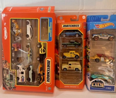 Matchbox Hot Wheels US Mail Coffee Cruisers V Garages Road Police opened Packs - Image 1 of 4