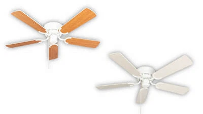 Ceiling Fan with Pull Cord Kisa Deluxe White 105 CM Wings White/Maple - Image 1 of 4
