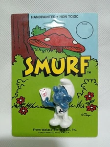 Vintage Smurf Hand painted 1982 USA Schleich Smurfs Casino Card Player Smurf - Picture 1 of 5