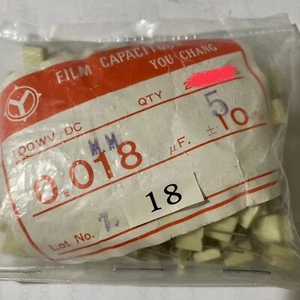 5pcs 0.018uF 100WV. DC 0.018J100Y 10% Film capacitor LOC#RS18 - Picture 1 of 3