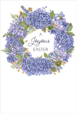 Tarjeta de Pascua con guirnalda púrpura de Pascua alegre de imagen Foto 1 de 2