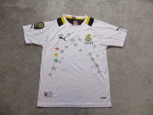Puma Ghana Home Football Jersey South Africa CAH2013 White Stars CAF Large Stain - Picture 1 of 12