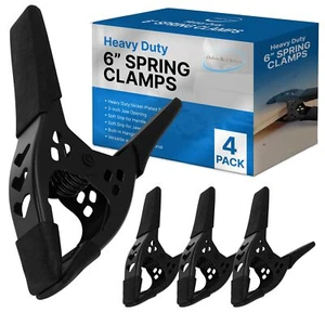 Lot of 4-6" inch Spring Clamp Large Super Heavy Duty Spring Metal All Black -... - Picture 1 of 7