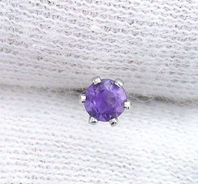 Piedra preciosa de amatista natural redonda de 3 mm color plata corbata ESTT142 Foto 1 de 2