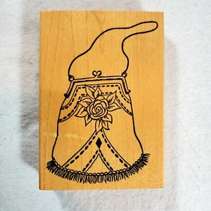 Cartera floral para mujer con flecos montada en madera sello de goma por mí y Carrie Lou - Imagen 1 de 5