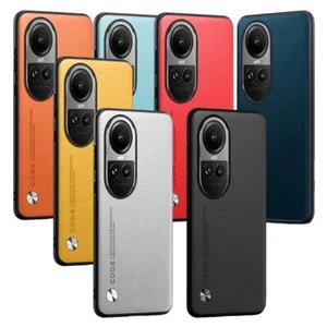 For Oppo Reno10 Reno 10Pro 5G Plain Leather Fabric Rubber hard case cover - Picture 1 of 21