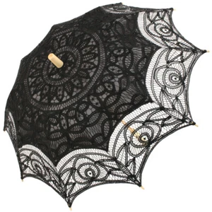 Louisa Lace Parasol - Black - Picture 1 of 4