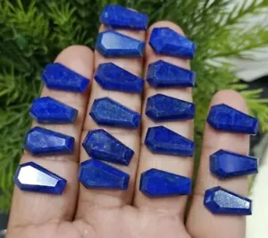 Lapis Lazuli Coffin shape Faceted 5 Pieces Lot Calibrated Gemstone 7x15mm - Picture 1 of 1