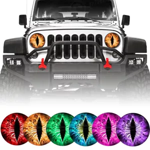 Beast Eyes Headlight Decals 3D Stereo Stickers Eyeball Round Headlight - Picture 1 of 20