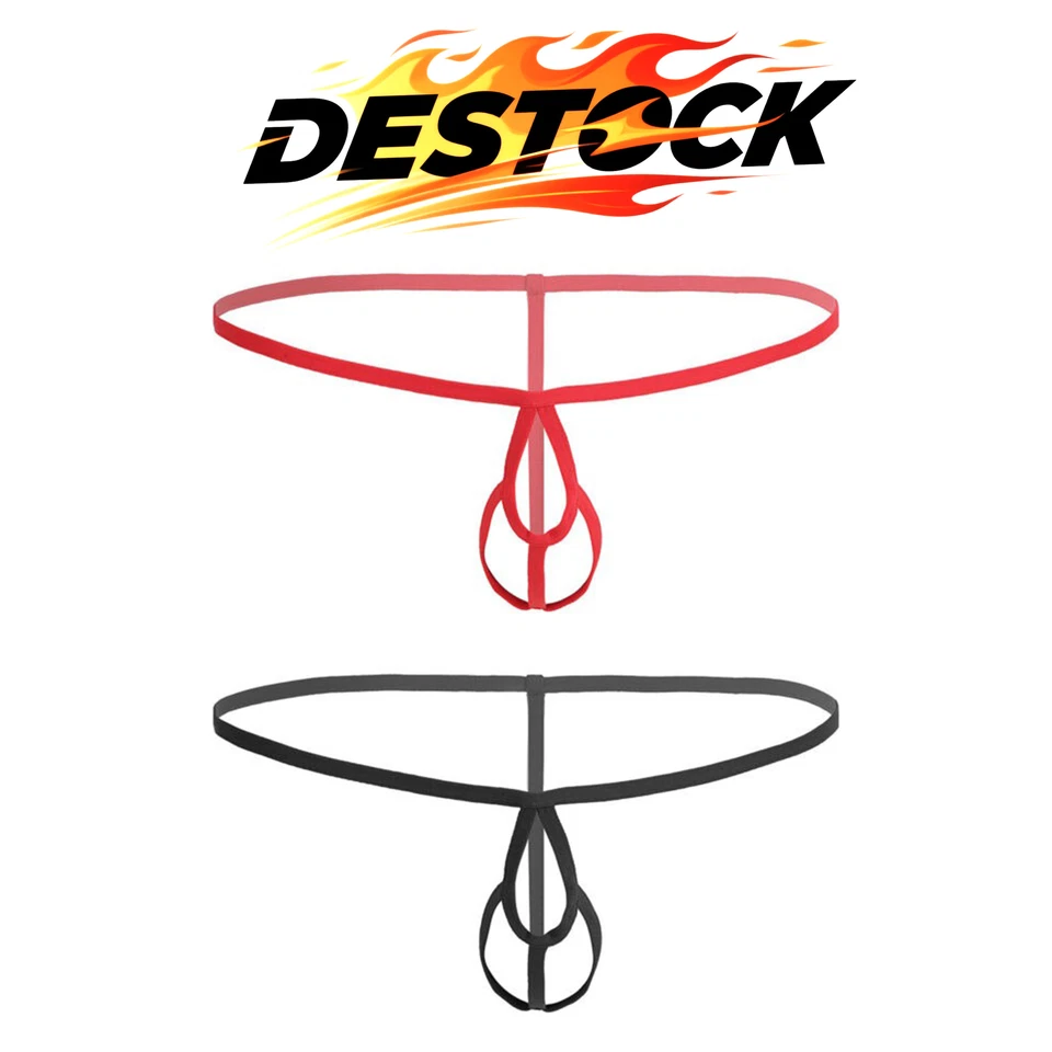 DE Herren String Thong Mini Slip Dessous Unterwäsche Spinne Doppelring Riemen - Bild 1 von 1
