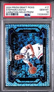 24/25 Panini Prizm Selecciones del Draft Stephon Castle RC Rookie Mojo SP #d 13/25 PSA 10 - Imagen 1 de 2