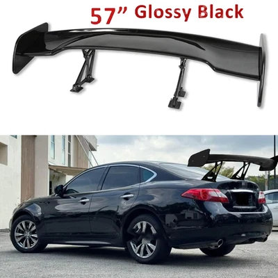 Glossy Black 57" Rear Spoiler Wing Truck GT-Style For Infiniti M25 M37 S Foto 1 de 4