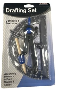 It’s Academic Drafting Set Kompass & Winkelmesser Lineal Schule Mathematik Geometrie Kit - Bild 1 von 2
