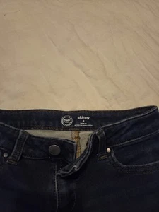 Wonder Nation Jeans Pant Girls 8P Blue Skinny Distressed Mid-Rise Dark Wash - Picture 1 of 2