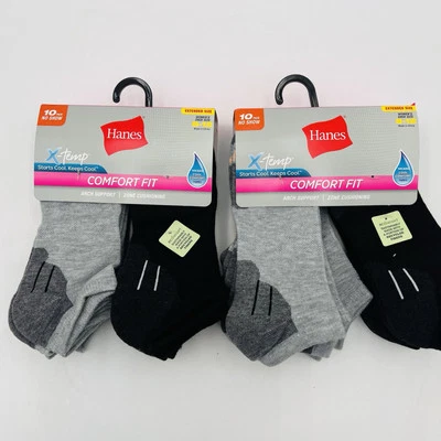 全新 Hanes 女式 No Show X Temp 袜子 20 对鞋 8-12 码 舒适贴合 — 第 1/4 张图片