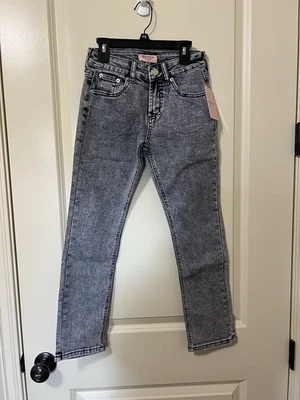 Juicy Couture Mid Rise Straight Jean Girls Size 10 Pink Tint Denim Stretch NWT - Image 1 of 4