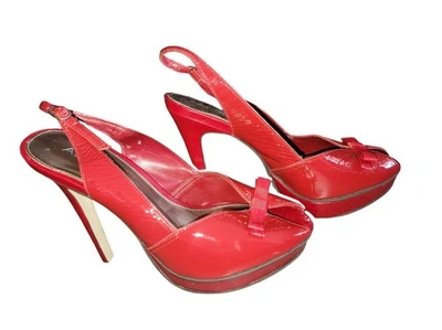 ALDO Mujer Rojo Charol Tacones Cordones Talla 7.5 Minnie Mouse ENVÍO EE. UU. Foto 1 de 4