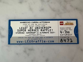 San Diego Comic Con SDCC 2013 LEGO Black Suit Superman Minfigure Raffle Ticket