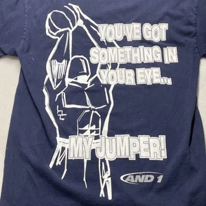 And 1 And1 Basketball Shirt Vintage Trash Talk Size L 90s Y2k Navy Blue Graphic - Picture 1 of 8