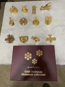 Vintage Set of 12 Danbury Mint Gold 2007 Christmas Ornaments in Box - AWESOME - Bild 1 von 17
