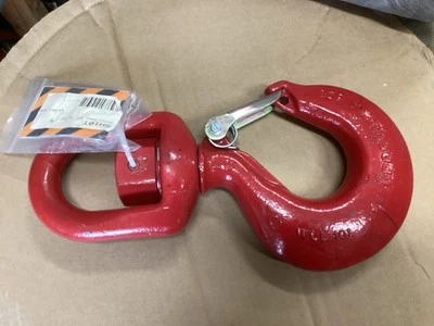 10T CROSBY CARBON SWIVEL HOOK SH10T     10 ton  HOOK W/ LATCH   1048666 - Image 1 of 4