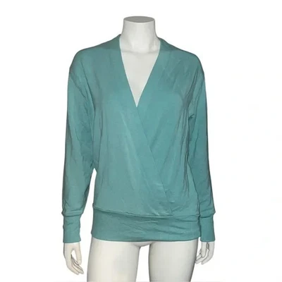 Athleta Dusty Jade Purana V-Neck Wrap Sweatshirt Modal Extra Small NWOT - Image 1 of 4