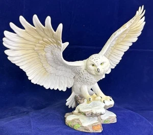 Figura grande de porcelana Lenox Snowy Owl 1989, Búhos de América, hecha en Japón - Imagen 1 de 10