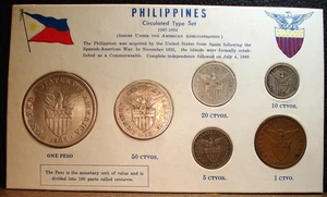 Six-Coin Circulated Type Set from the Philippines with Dates from 1908 to 1934 - Picture 1 of 14