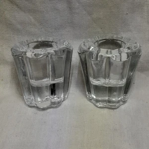 Kerzenständer 2er Set Vintage Kristall. Blumenform. H5cm - Bild 1 von 3