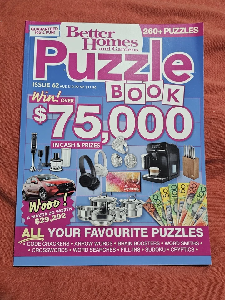 #62 Better Homes and Gardens PUZZLE BOOK,260+ Puzzles,Code Crackers,Crosswords - Image 1 of 4