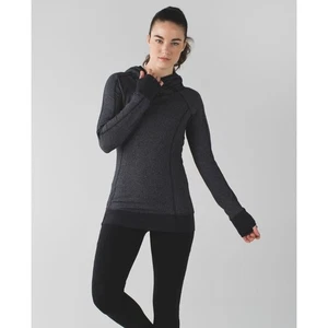 Sudadera con capucha Lululemon Think Fast jaspeada espiga jaspeada negra 12 - Imagen 1 de 9