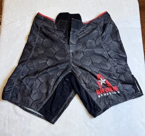 Vintage MMA Shorts Kickboxen Boxen Herren Gr. 33 Hymne Leichtathletik schwarz rot Logo USA - Bild 1 von 16