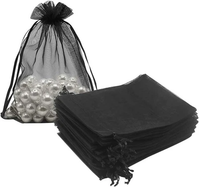 100 bolsas de organza transparentes premium, bolsas para regalos de boda, bolsas de regalo de joyas para fiesta Foto 1 de 4